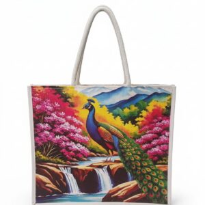Peacock Print Tote Bag