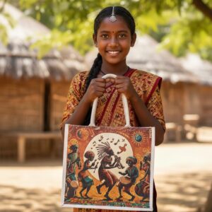 Afrobeat Jute Art Tote