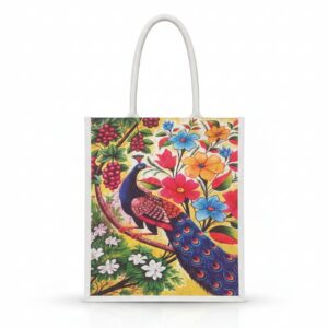 Peacock printed Tote bag