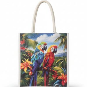 Colorful Macaw Jungle Canvas Bag