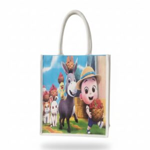 Playful Friends Cartoon Canvas Bag